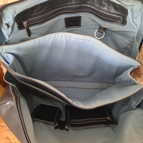 Franklin Covey Black Leather Laptop Briefcase Purse Bag - Picture 8 of 8